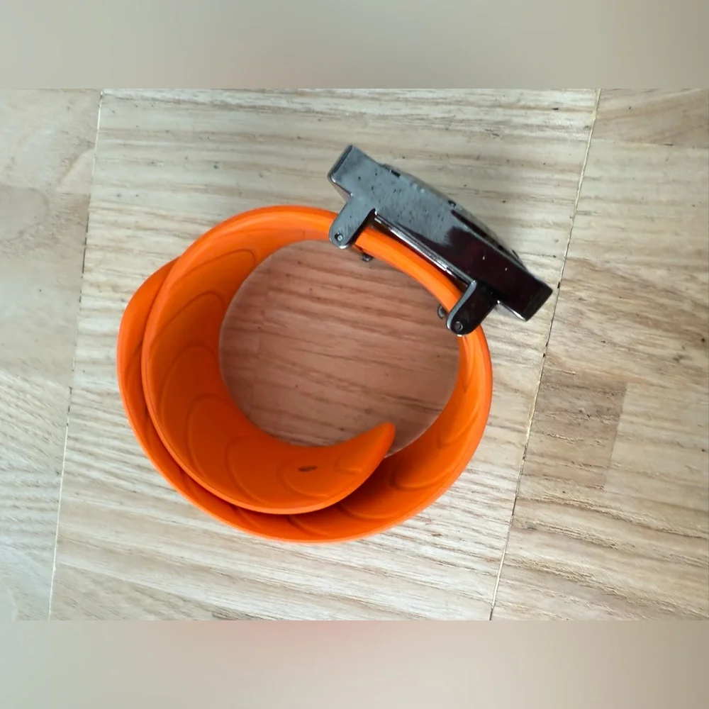 Captain by collezio square black watch orange slap strap NEW BATTERY